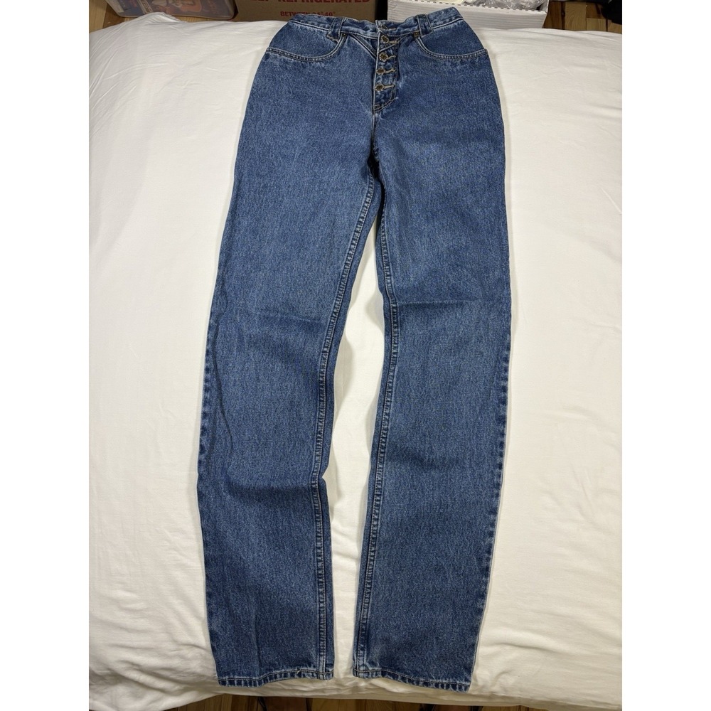 Vintage Lawman Western Jeans Womens 7 High Waisted Pocketless Button Fly Vtg